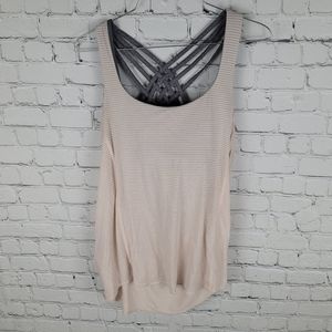 LULULEMON | Wild (heathered butter pink & slate) strappy draped open back tank